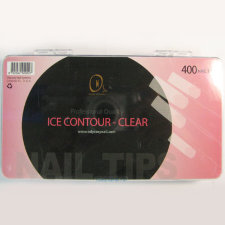 Типсы арочные прозрачные ICE Contour Clear 400 штук