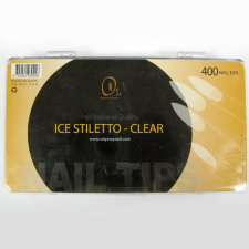 Миндальные типсы ICE Stiletto Clear 400 штук